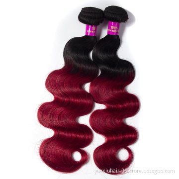 CELIE Body Wave 1B/Red Ombre Hair Extension Good Price 100% Virgin Human Hair China Hair Vendors
